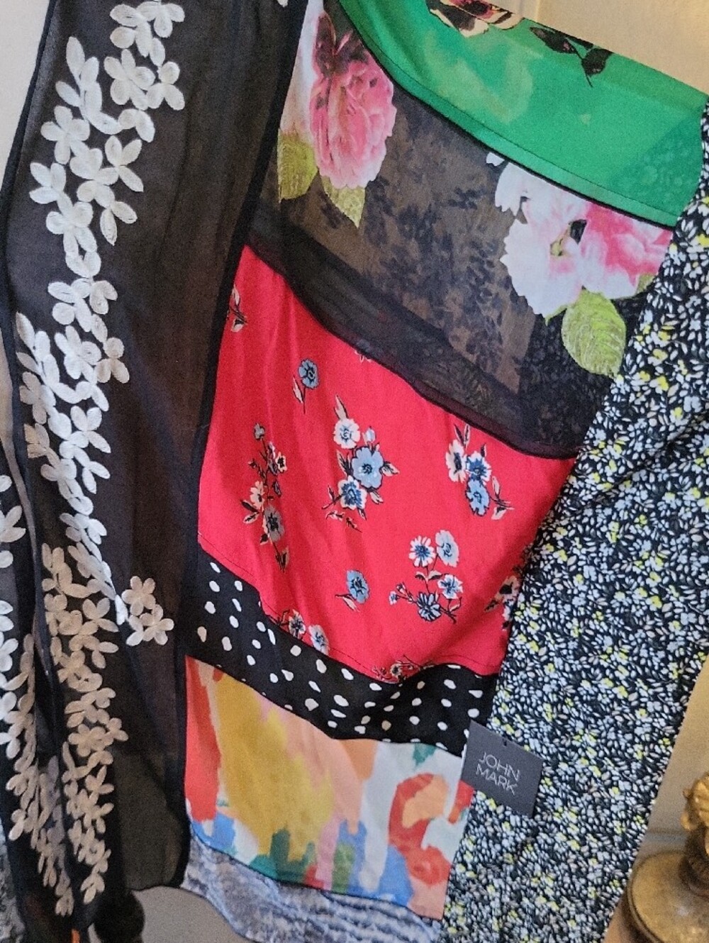 John Mark Embroidered Boho Patchwork Kimono - Picture 4 of 13